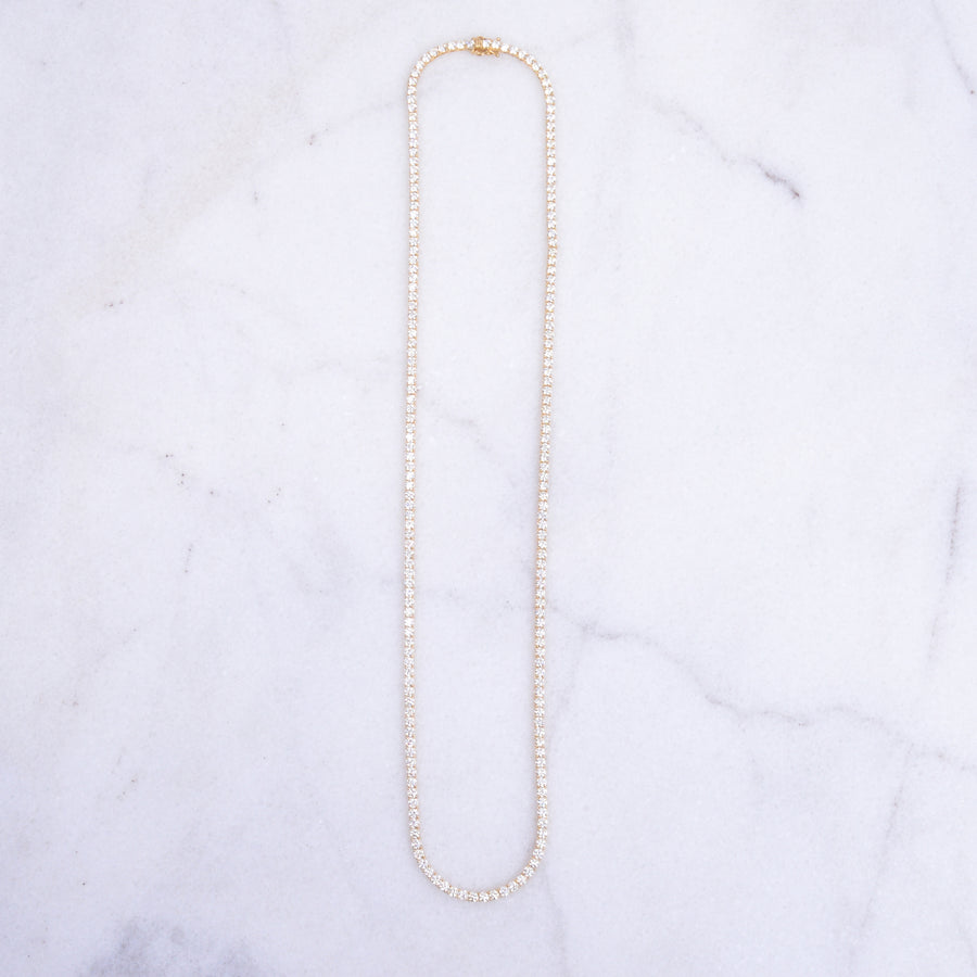 Diamond Tennis Necklace In Yellow Gold