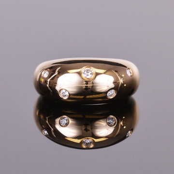 Bubble Diamond Ring in High Polish Yellow Gold