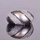 Diamond Bubble Dome Ring in White Gold