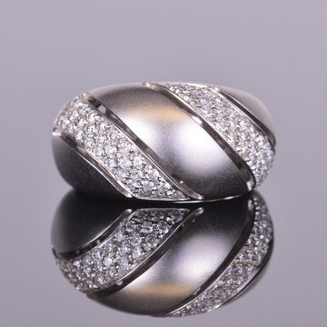 Diamond Bubble Dome Ring in White Gold