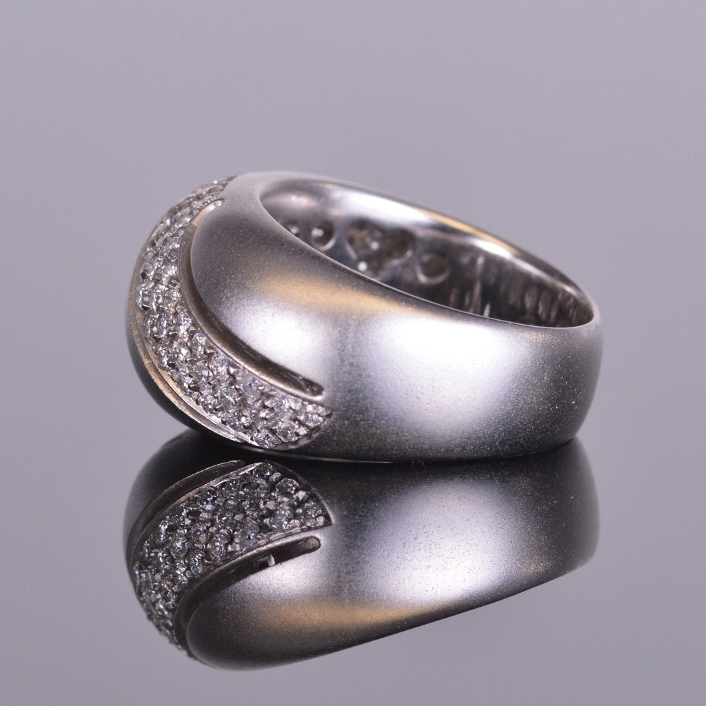 Diamond Bubble Dome Ring in White Gold
