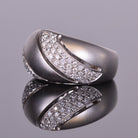 Diamond Bubble Dome Ring in White Gold