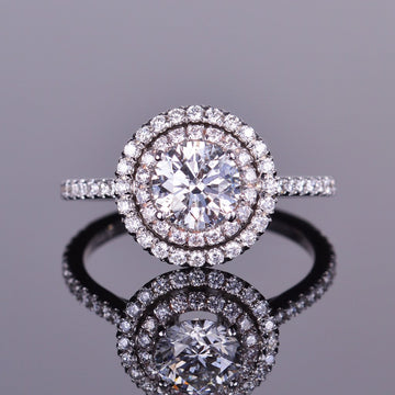 Diamond Ring with Double Halo