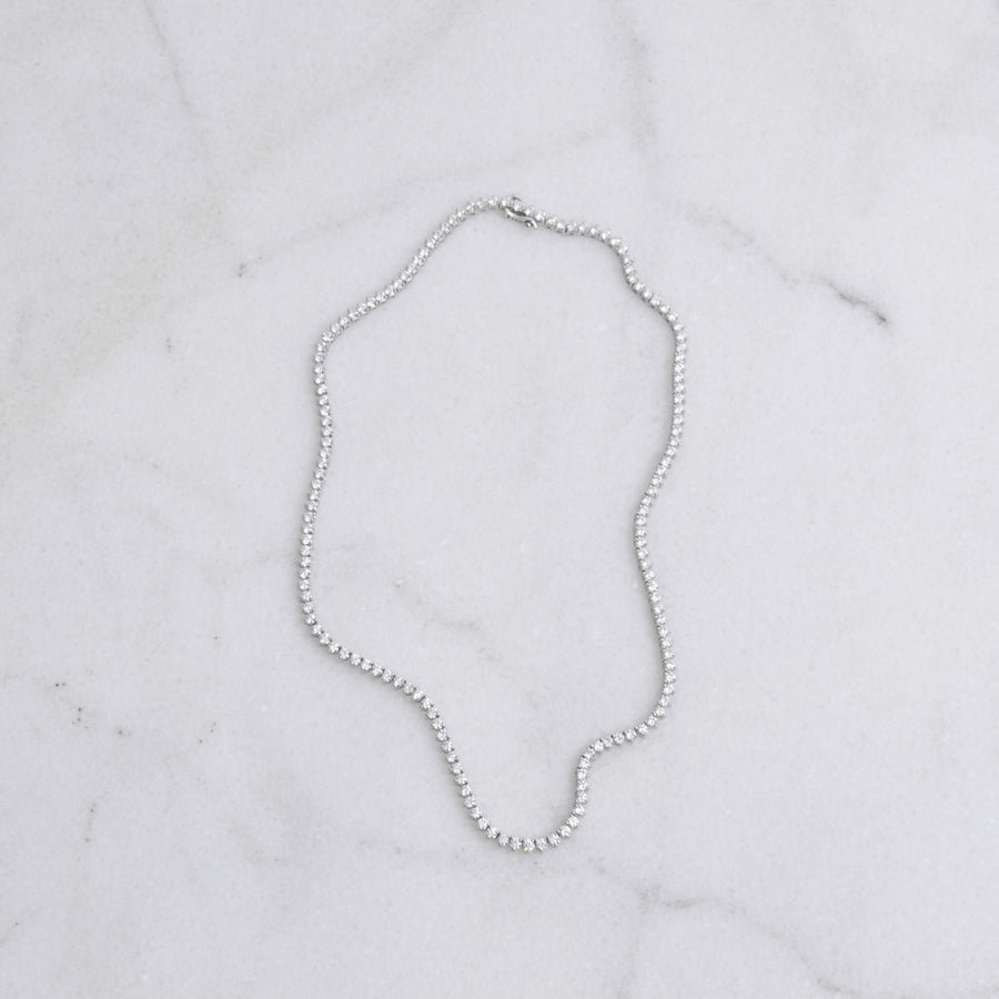 Diamond Tennis Necklace In White Gold