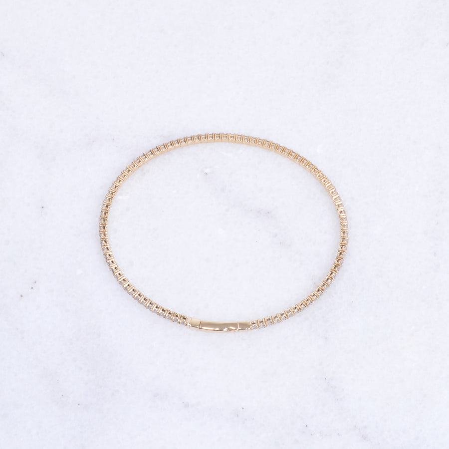 Diamond Flexible Bracelet In Yellow Gold