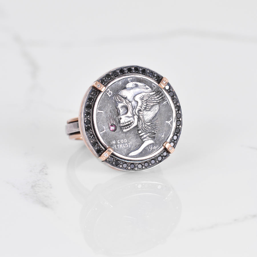 Flying Hands Hobo Coin Ring