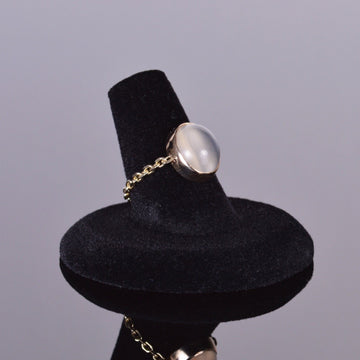 Moonstone Chain Ring in 14k Yellow Gold