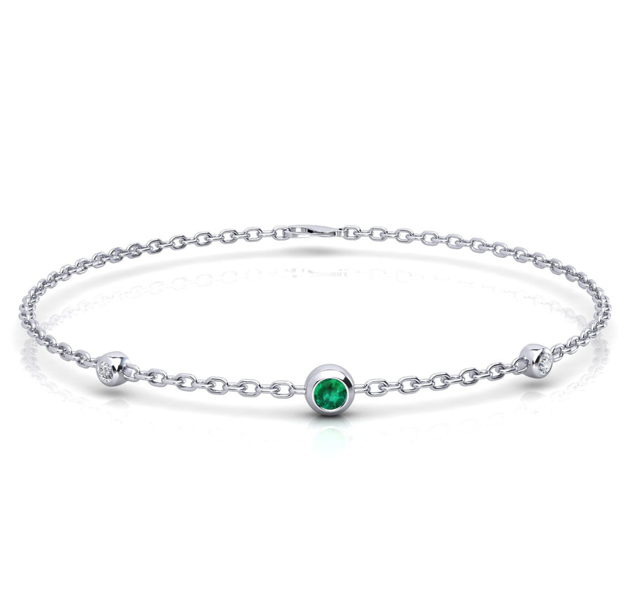 Birthstone Bracelet With Diamond Accents