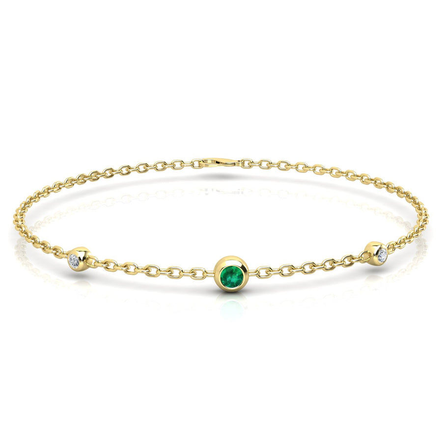 Birthstone Bracelet With Diamond Accents