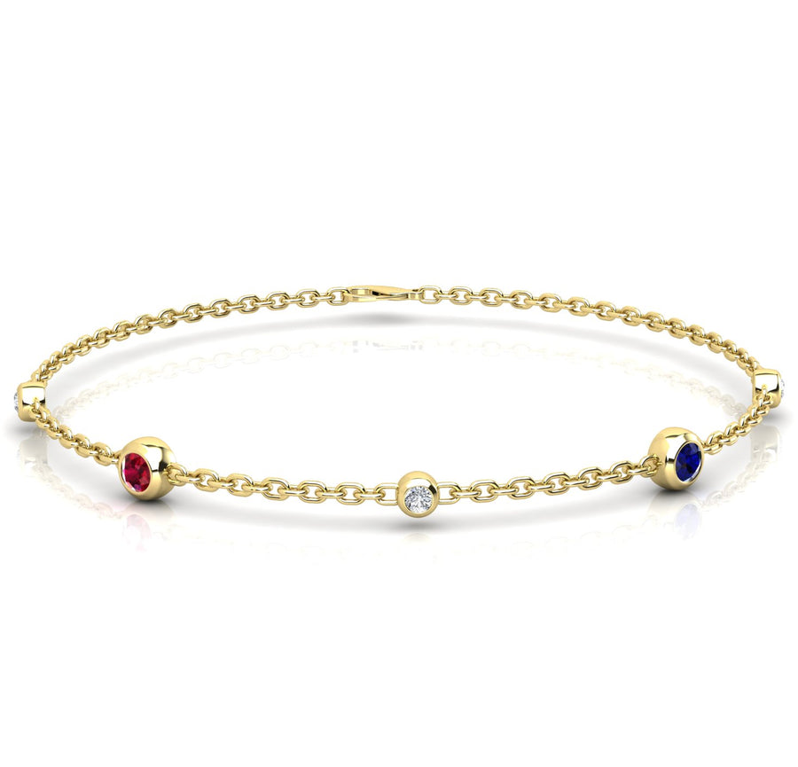 Birthstone Bracelet With Diamond Accents