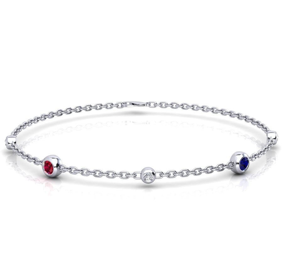 Birthstone Bracelet With Diamond Accents