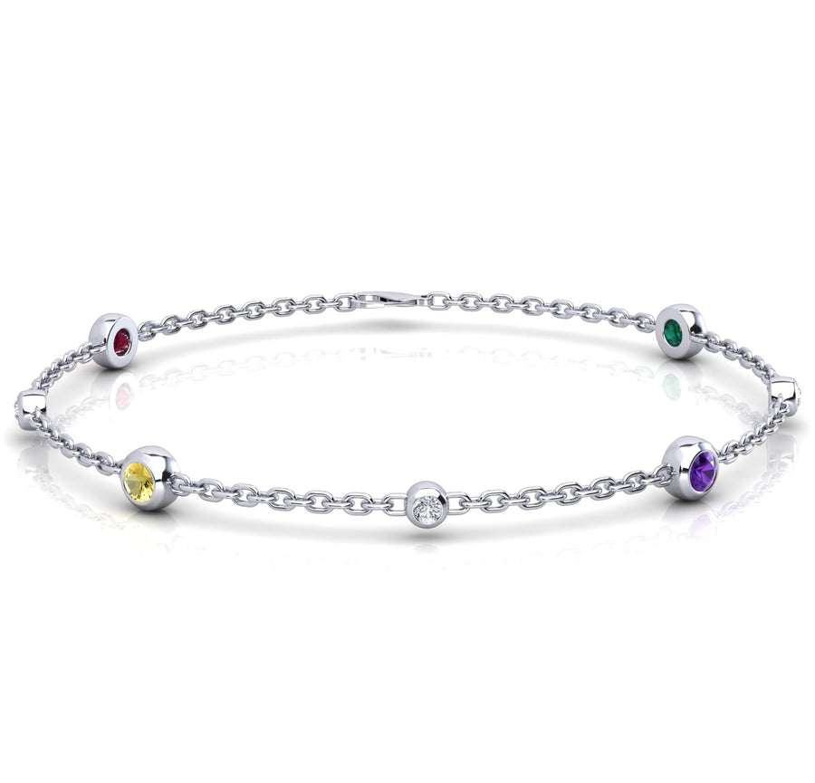 Birthstone Bracelet With Diamond Accents