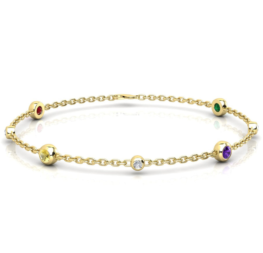 Birthstone Bracelet With Diamond Accents