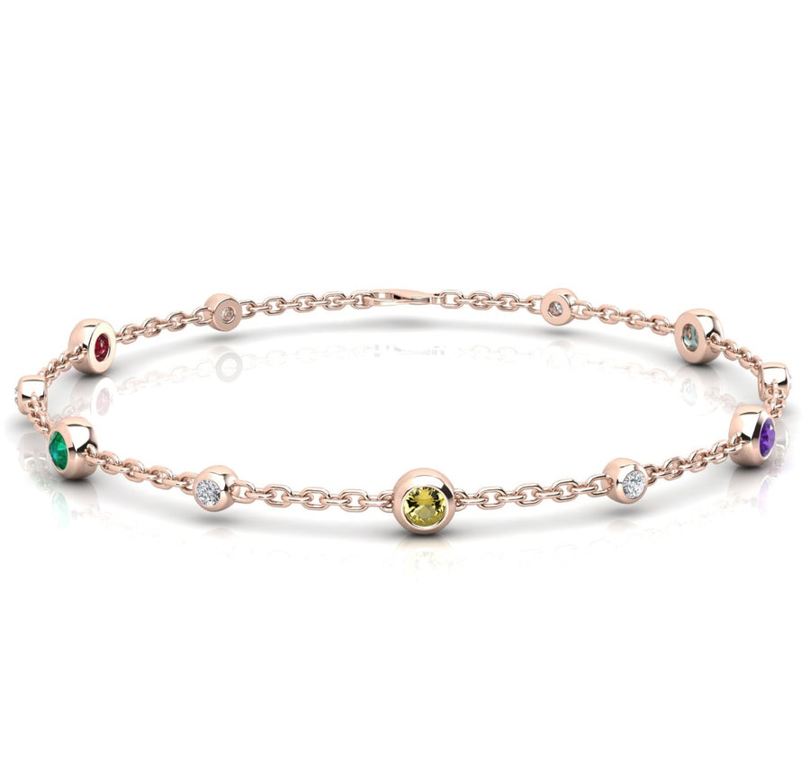 Birthstone Bracelet With Diamond Accents