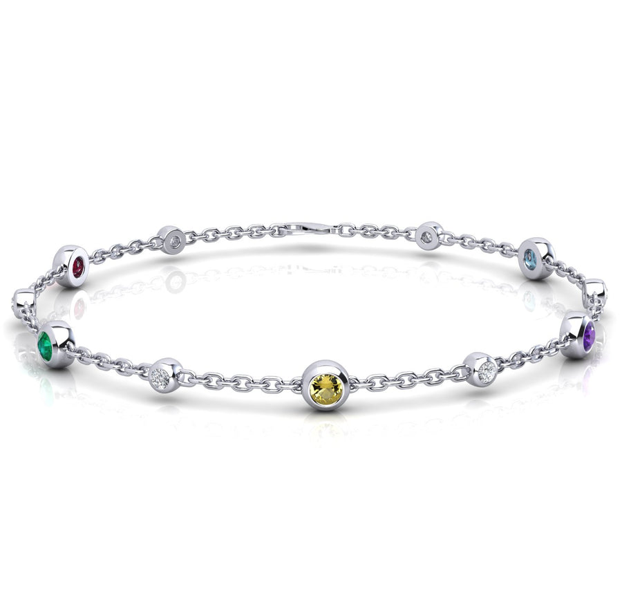 Birthstone Bracelet With Diamond Accents