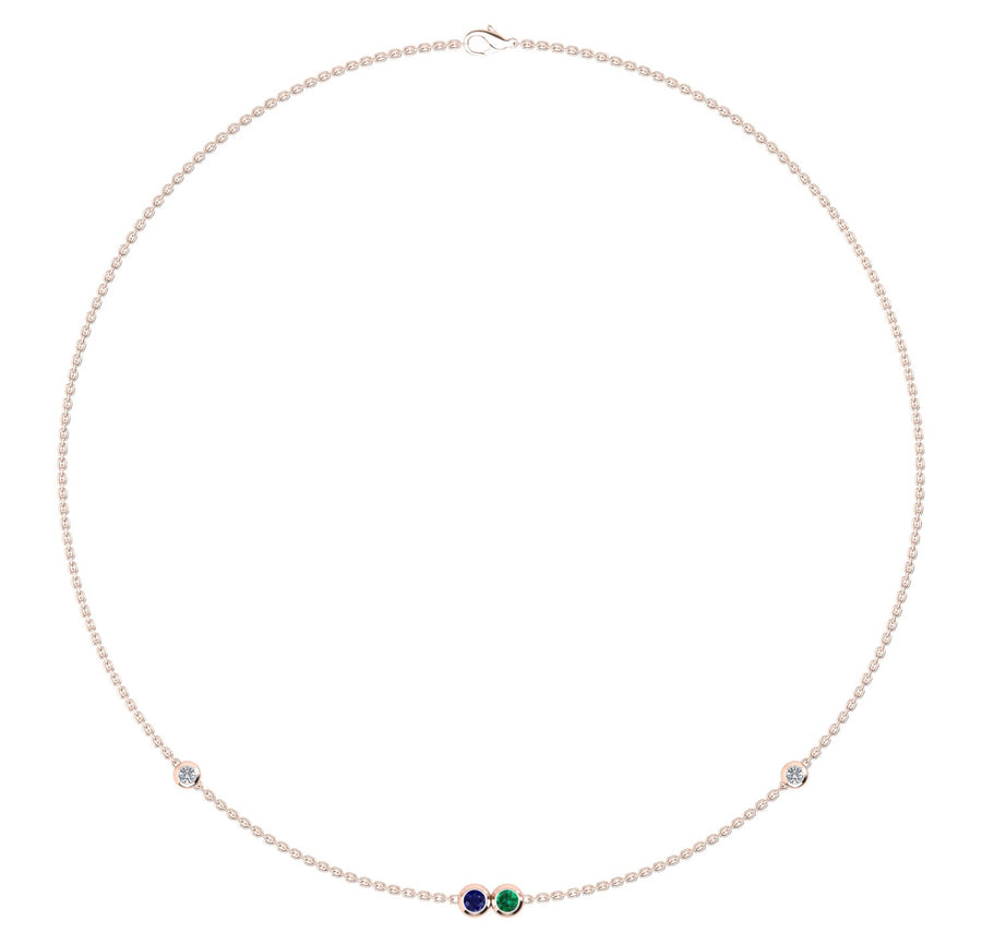 Birthstone Necklace With Diamond Accents