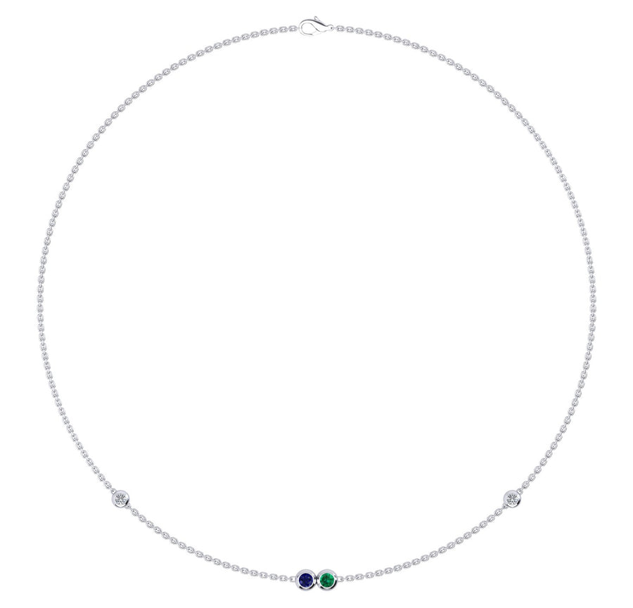 Birthstone Necklace With Diamond Accents