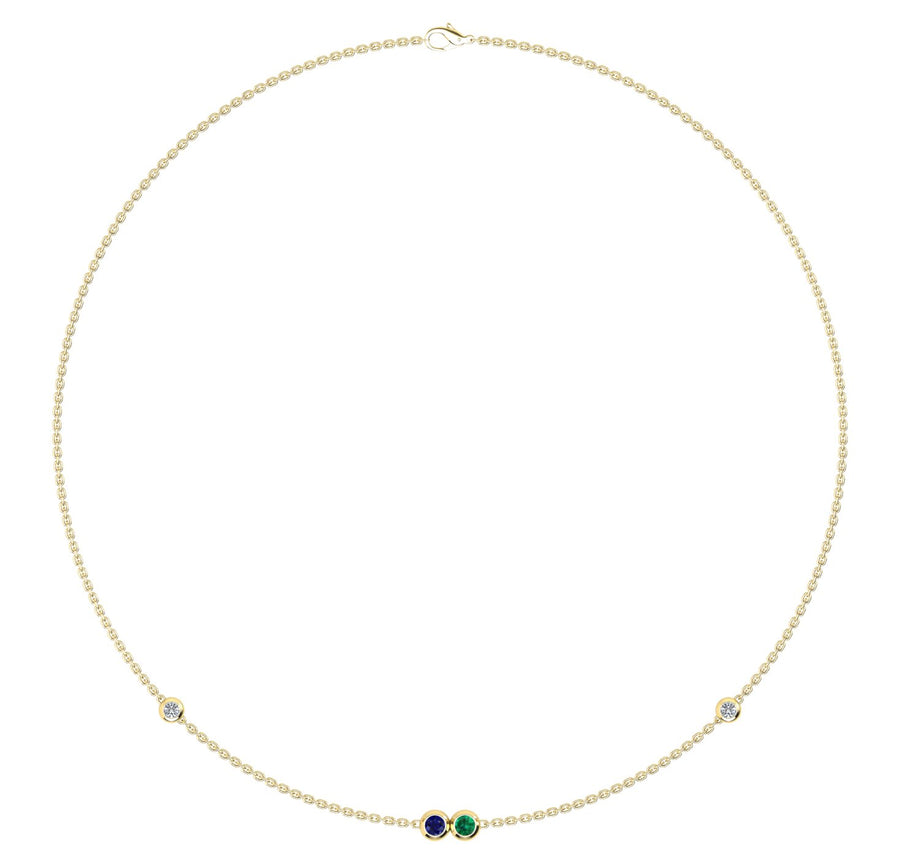 Birthstone Necklace With Diamond Accents