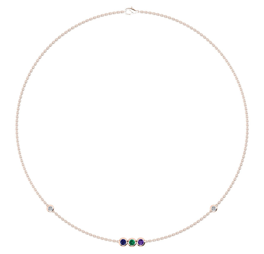 Birthstone Necklace With Diamond Accents