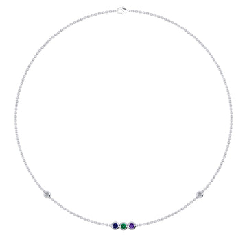 Birthstone Necklace With Diamond Accents