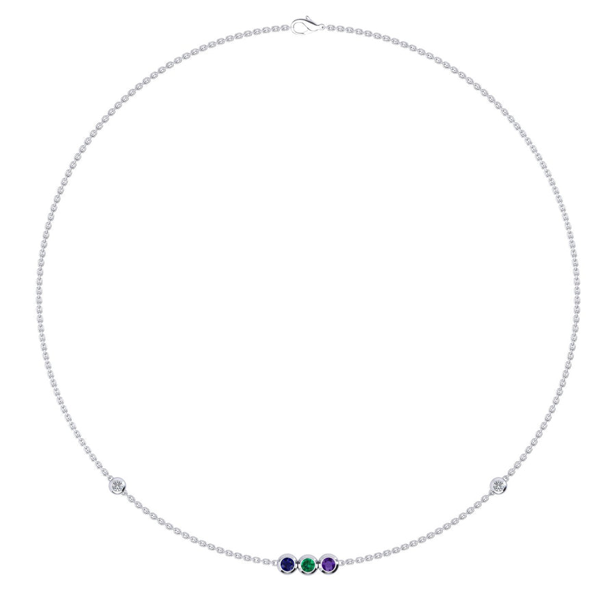 Birthstone Necklace With Diamond Accents