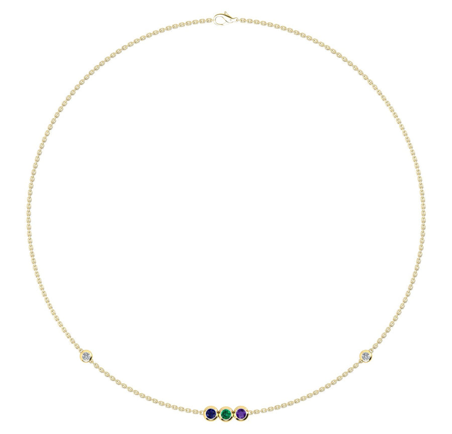 Birthstone Necklace With Diamond Accents
