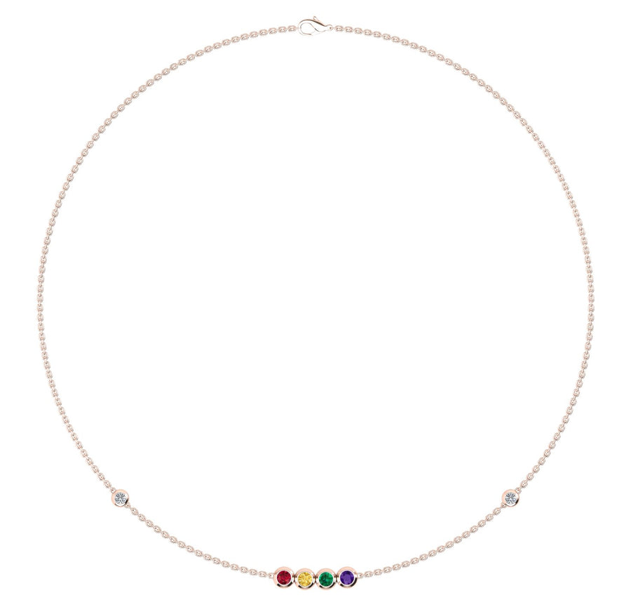 Birthstone Necklace With Diamond Accents