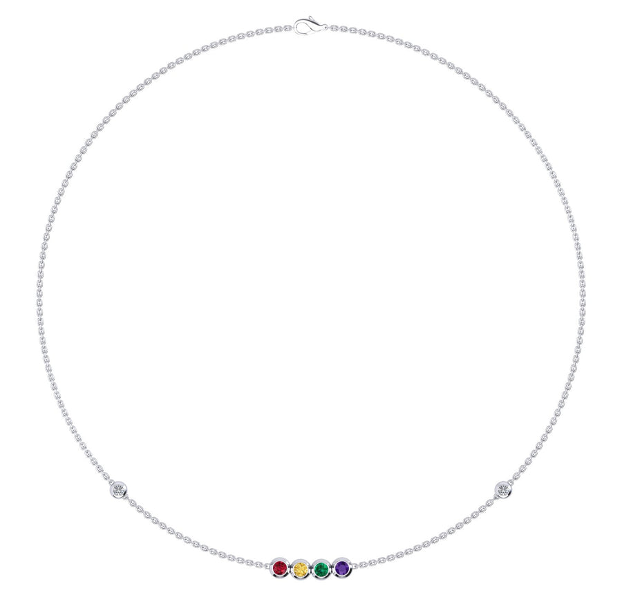 Birthstone Necklace With Diamond Accents