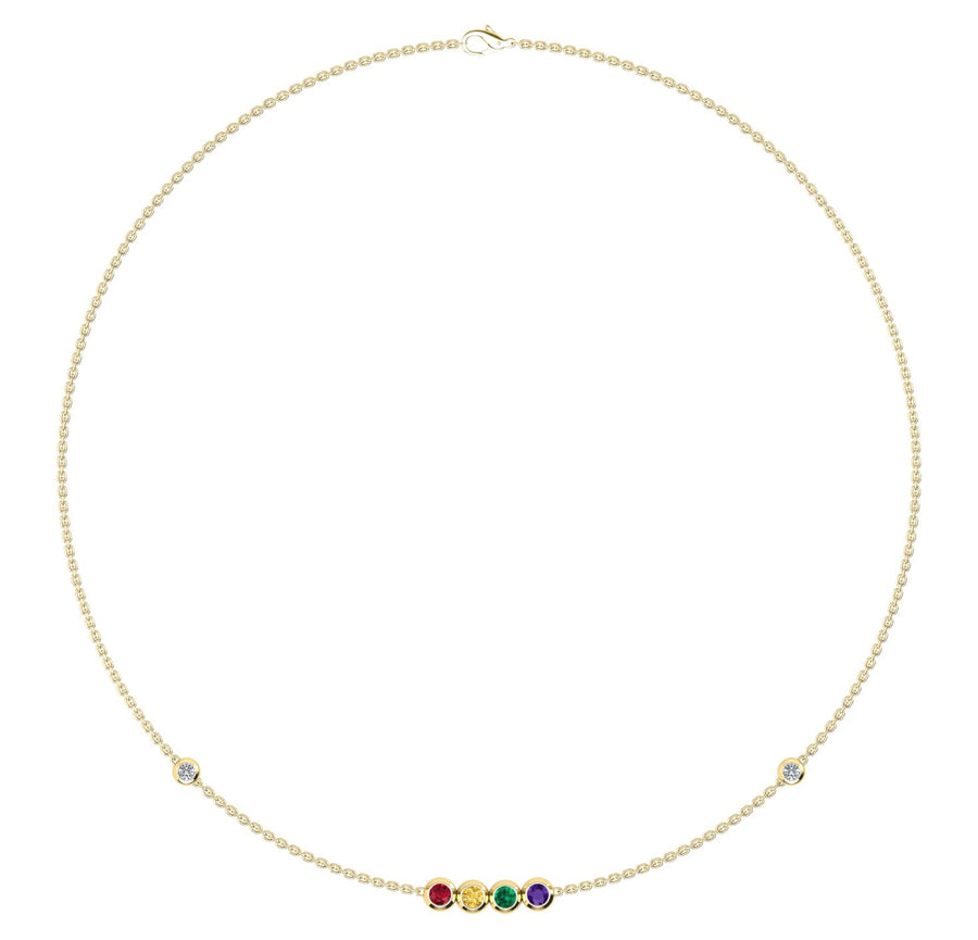 Birthstone Necklace With Diamond Accents