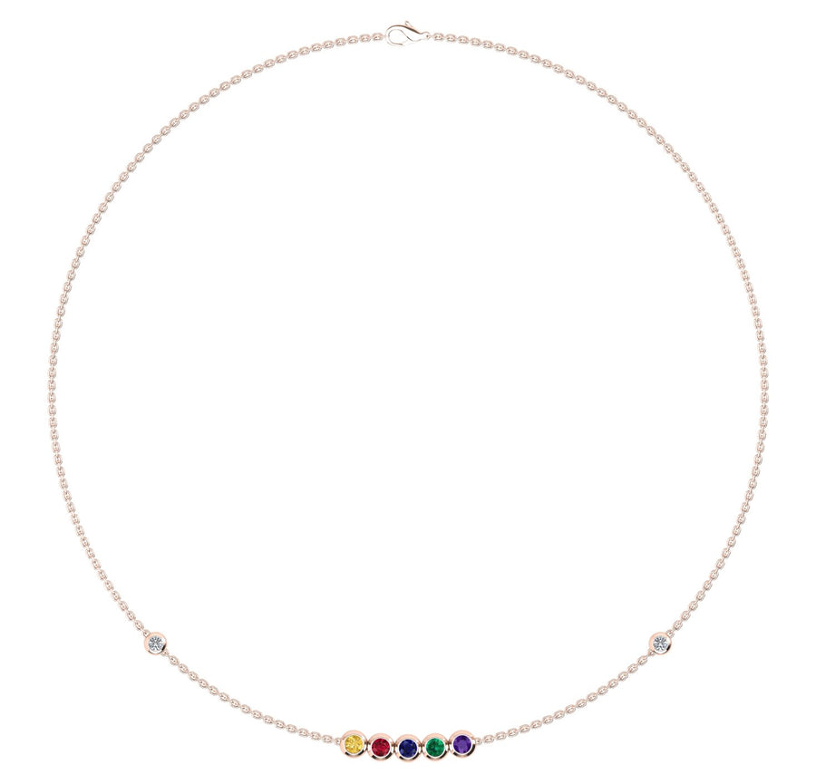 Birthstone Necklace With Diamond Accents