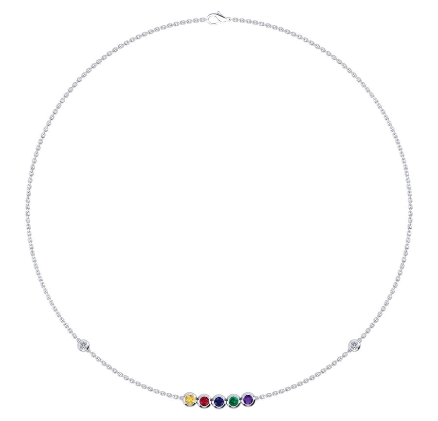 Birthstone Necklace With Diamond Accents