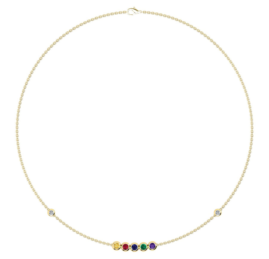 Birthstone Necklace With Diamond Accents