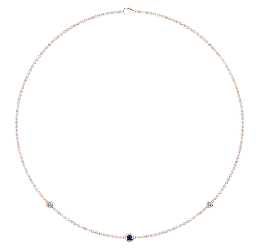 Birthstone Necklace With Diamond Accents