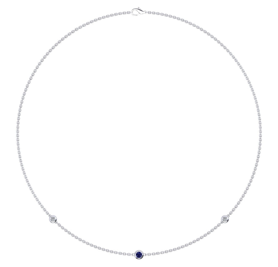 Birthstone Necklace With Diamond Accents