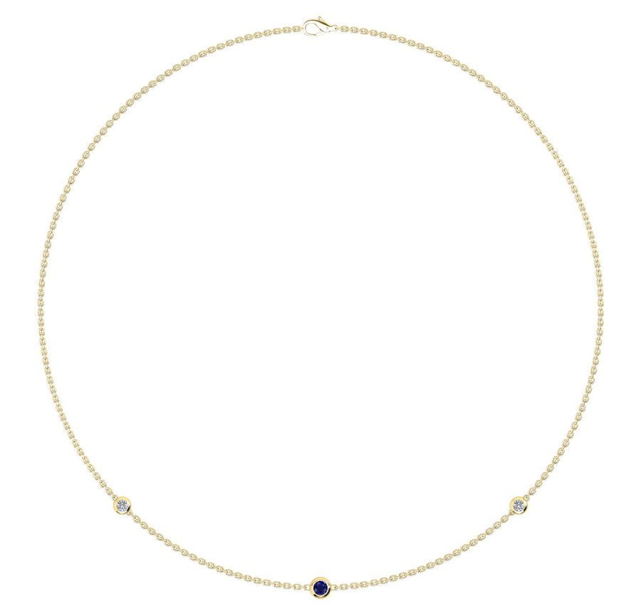 Birthstone Necklace With Diamond Accents