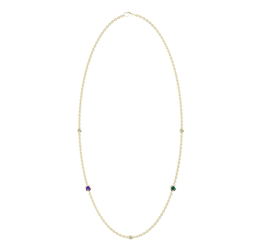 Birthstone Necklace With Diamond Accents