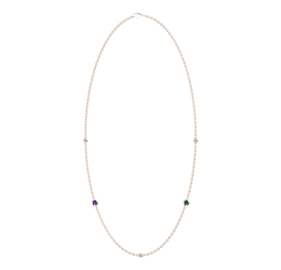 Birthstone Necklace With Diamond Accents