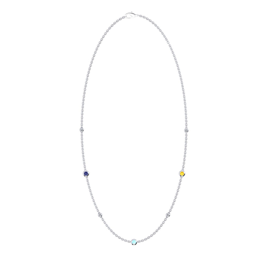 Birthstone Necklace With Diamond Accents