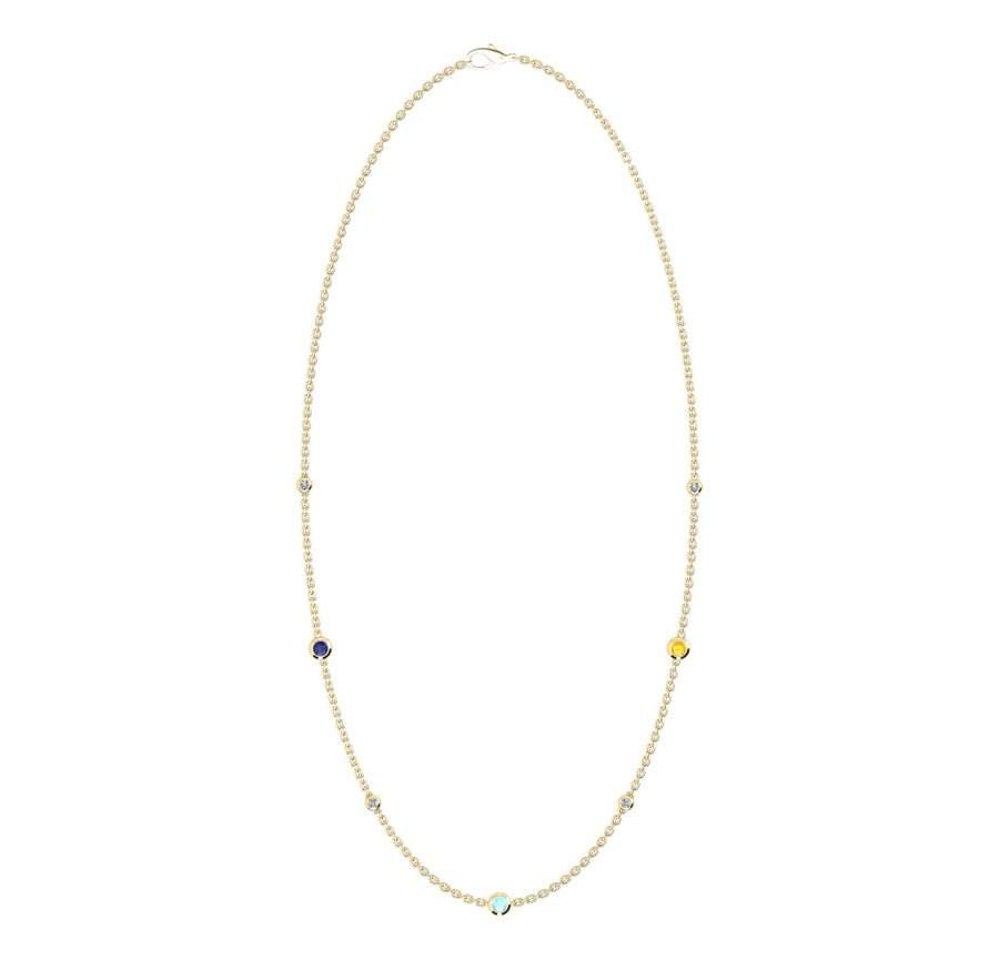 Birthstone Necklace With Diamond Accents