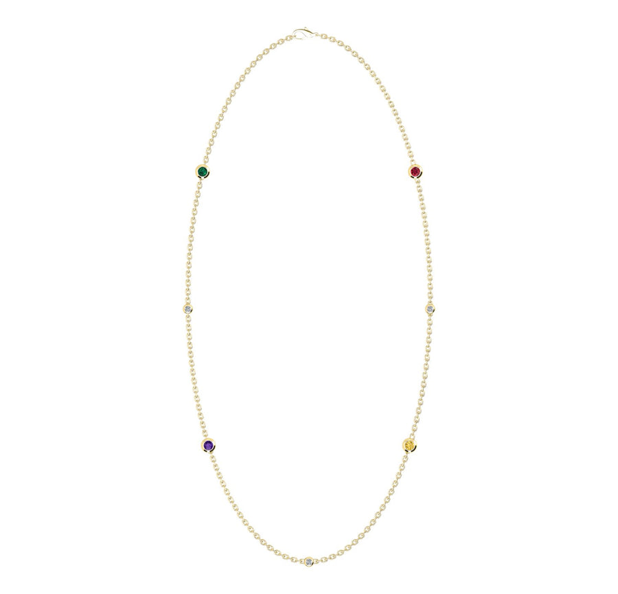 Birthstone Necklace With Diamond Accents