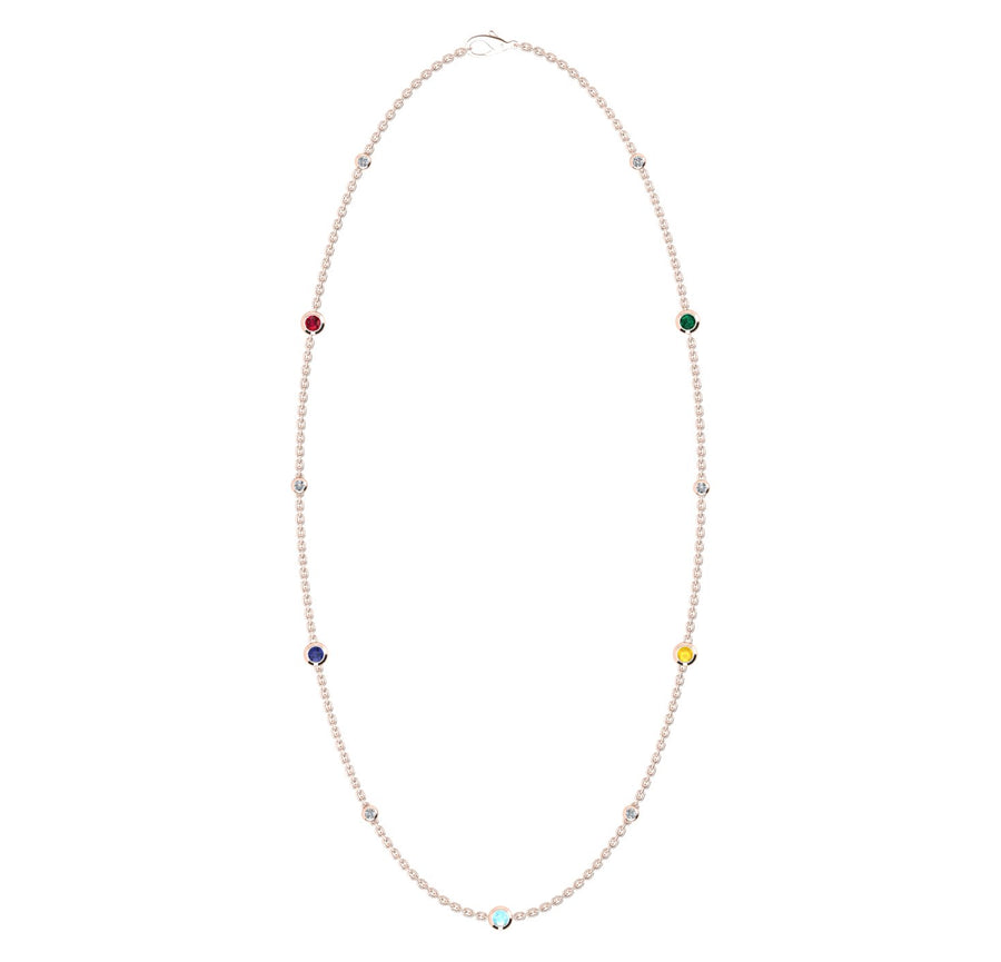 Birthstone Necklace With Diamond Accents