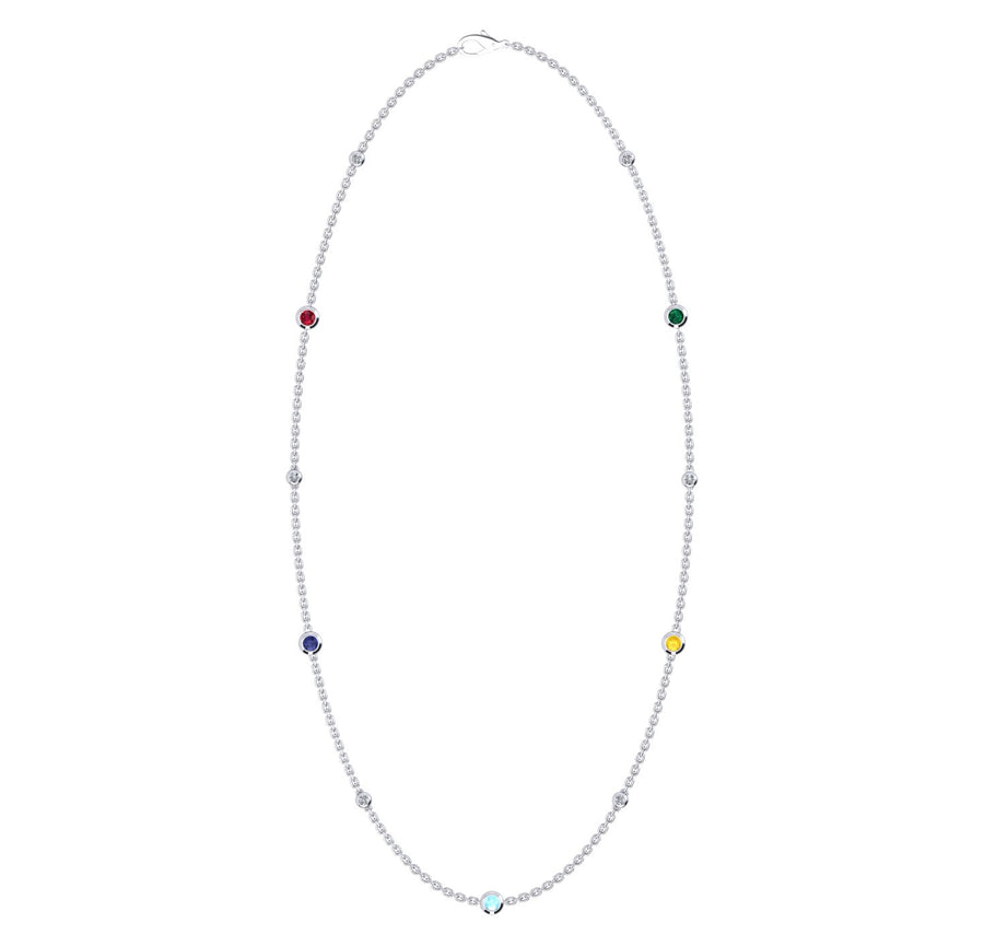 Birthstone Necklace With Diamond Accents