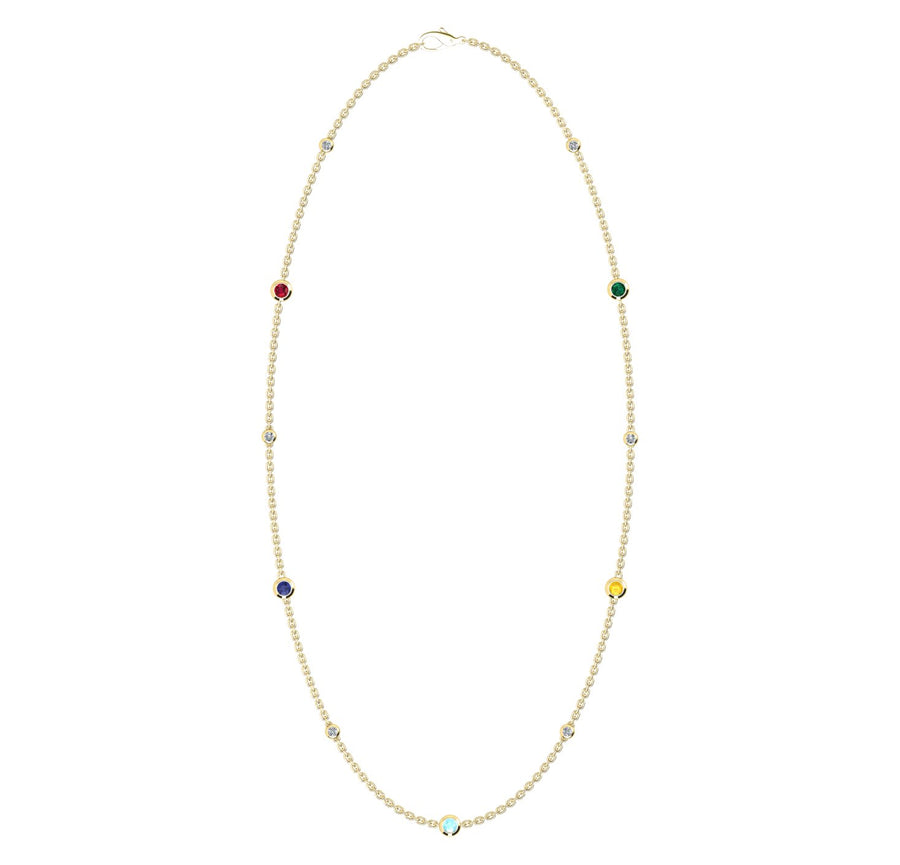 Birthstone Necklace With Diamond Accents