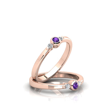 Birthstone Ring With Diamond Accents