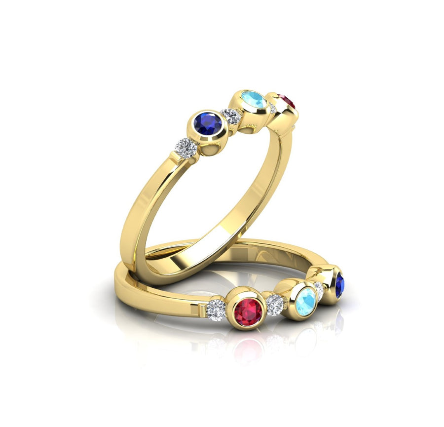 Birthstone Ring With Diamond Accents