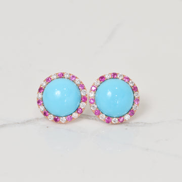 Turquoise Daisy Earrings